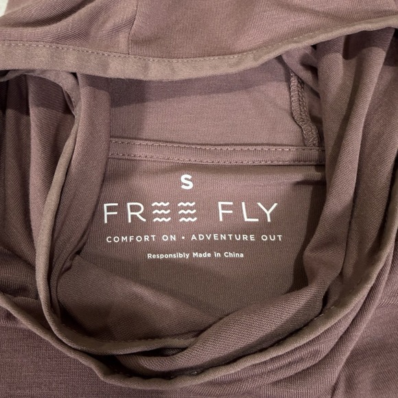 NWT Free Fly Bamboo Fig Purple Lightweight Long Sleeve Hoodie Mens Small - Picture 3 of 6